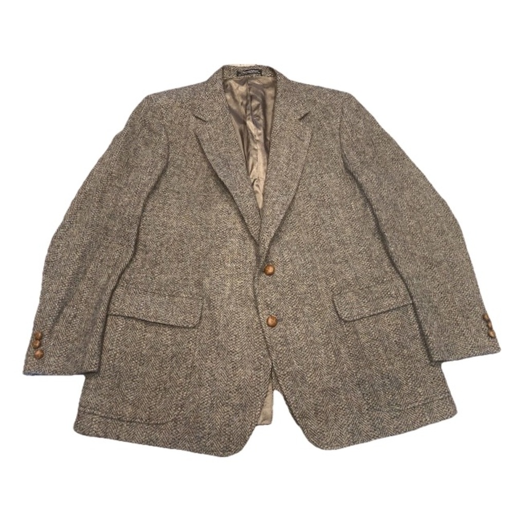 Men's Herringbone Sport Coat Blazer in Brown